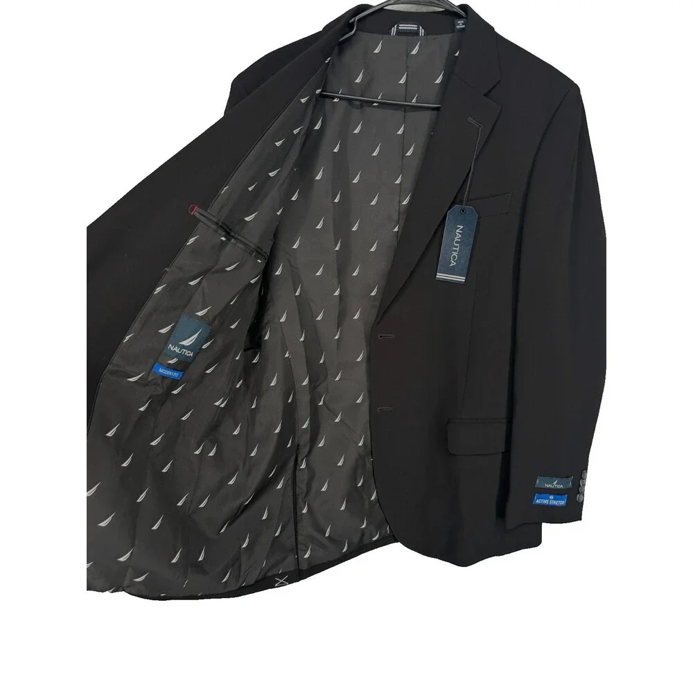 Nautica Men's Suit 38S 32x31 Black Modern Fit Bi-Stretch Performance NWT $395